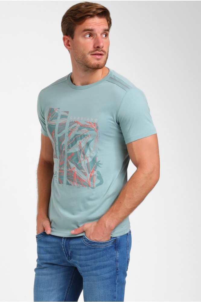 FRONT PRINTED T SHIRT 155913 OCEAN BLUE